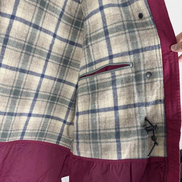 Vintage Woolrich Parka Coat Wool Blend Lined Women 8377 Navy Sz L Plaid Outdoor - Picture 7 of 13